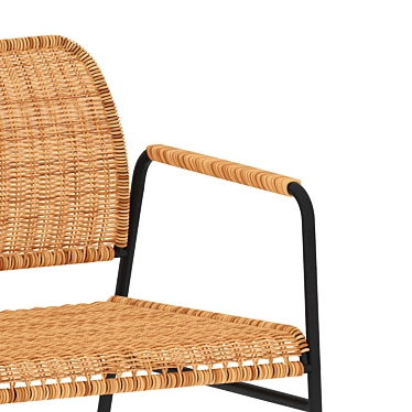 Title: Anthracite Rattan Armchair - ULRIKSBERG by IKEA 3D model image 1 