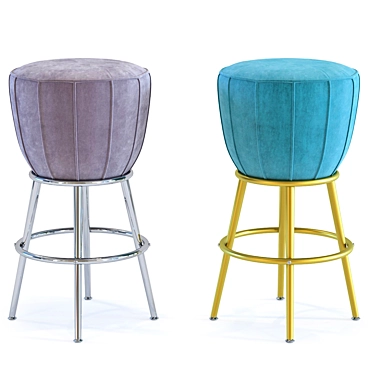 Glamour Gold Bar Stool 3D model image 1 