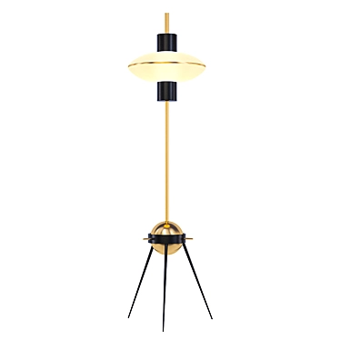 Modern Tripod Floor Lamp with Glass Shade 3D model image 1 