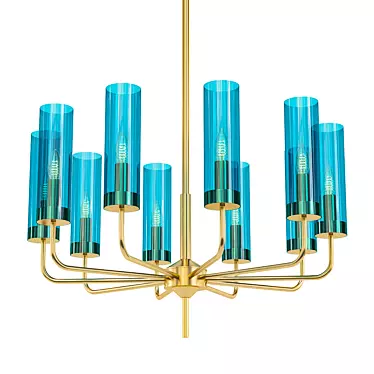 Midcentury Delphy Chandelier 3D model image 1 