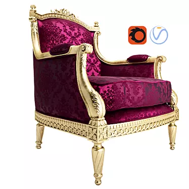 Elegance Reimagined: Luxe Armchairs 3D model image 1 