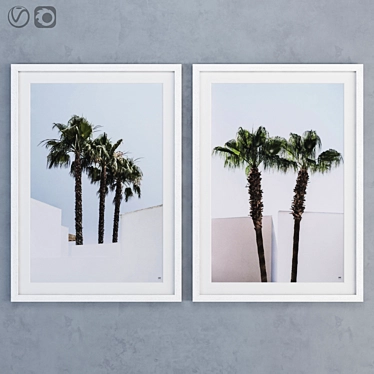 Tropical Palm Prints Set 3D model image 1 