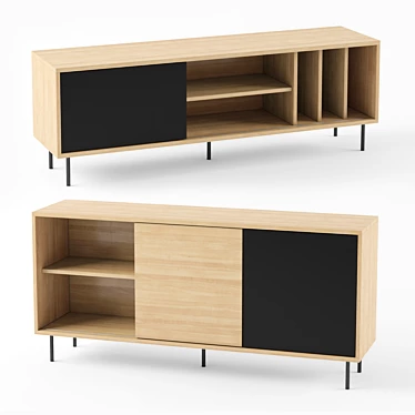 Scandinavian Style TV Bench & Sideboard 3D model image 1 