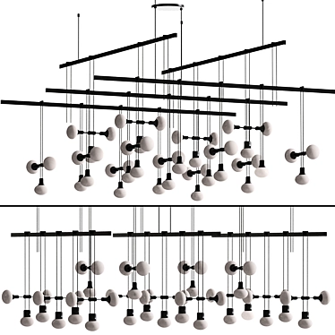 LED Grid Suspension System 3D model image 1 