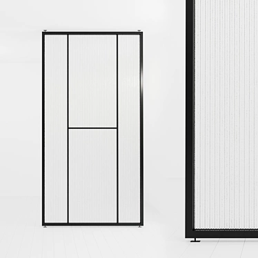 Versatile Glass Partition: Stationary or Pivot Door 3D model image 1 