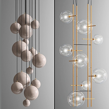 Bolle Tela Gallotti Pendant: Magical Cluster Ceiling Light 3D model image 1 