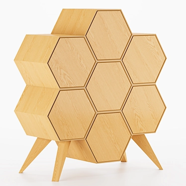 Honeycomb Chest: Stylish Storage Solution 3D model image 1 