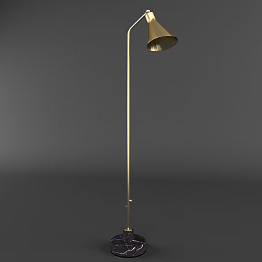 Italian Alzabile Torchiere Lamp 3D model image 1 
