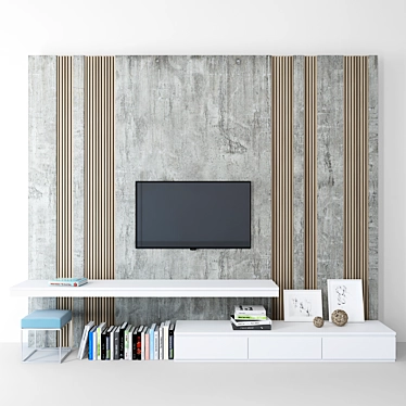 Modern TV Wall Set | 3D Archive 3D model image 1 