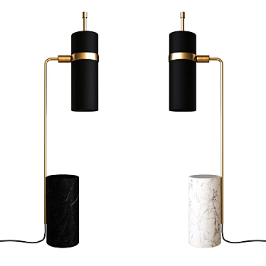 Modern Brass and Metal Table Lamp 3D model image 1 