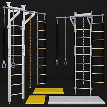 Swedish Wall Romana Eco2.1: Versatile Fitness Solution 3D model image 1 