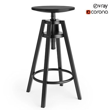 Ikea Dalfred Bar Stool: Stylish and Adjustable 3D model image 1 