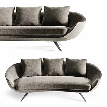 Avi Sofa: Luxurious and Curved Seating for Ultimate Comfort 3D model image 1 