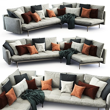 Sleek B&B Italia Sake Sofa 3D model image 1 