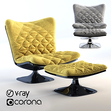 Contemporary Deltoid Armchair: Stylish Comfort in 3D 3D model image 1 