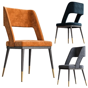 Luxury Brown Minotti Chair 3D model image 1 