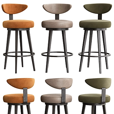 Custom Bar Stool | Handcrafted Perfection 3D model image 1 