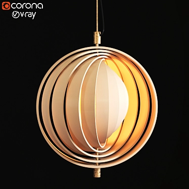 Modern MoonArt Ceiling Lamp 3D model image 1 