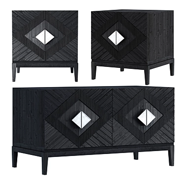 Elegant Samuel Console & Drawer 3D model image 1 