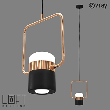 Elegant Metal and Glass Pendant Lamp - LoftDesigne 7956 3D model image 1 