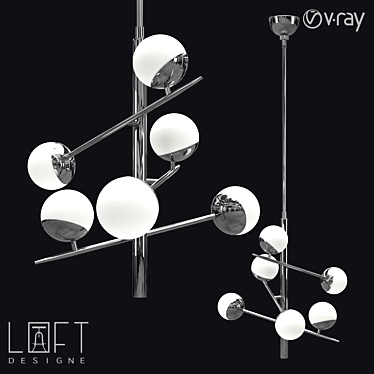 Industrial Glass Pendant Lamp | LoftDesign 8720 3D model image 1 