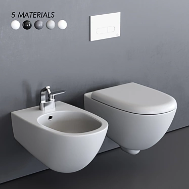 Flaminia Spin Wall-Hung Toilet & Bidet 3D model image 1 