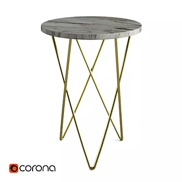 Golden Legs Marble Table 3D model image 1 