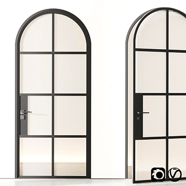 Stylish Arch Single Door 3D model image 1 