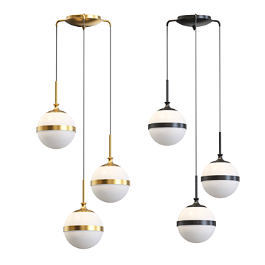 Elegant Glass Pendant Lamp 3D model image 1 