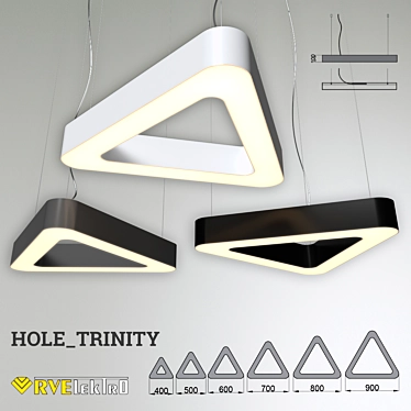 Modern LED Pendant Light: RVE-LBX-HOLE-TRINITY 3D model image 1 