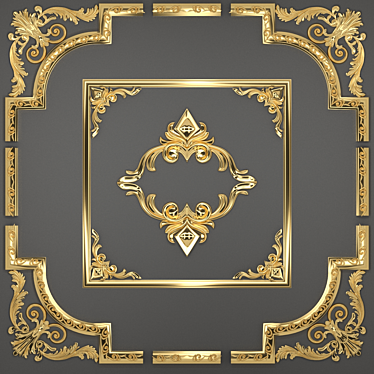 Gilded Baroque Ornament 3D model image 1 