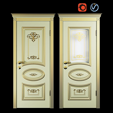 Elegant Aria_R Doors 3D model image 1 