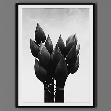 Elegant Black Picture Frame 3D model image 1 