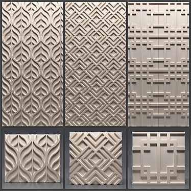 Seamless Gypsum 3D Panel Set 3D model image 1 