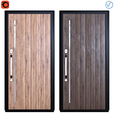 Solid Wood Exterior Door 3D model image 1 