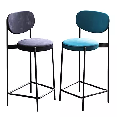 Luxe Velu Duo Bar Chair 3D model image 1 