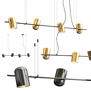 Passarinho 4-Light Suspension Pendant 3D model image 1 