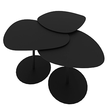 Modern Black Metal Coffee Tables 3D model image 1 