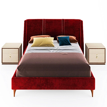 Elegant Netha Bed - Enza Home 3D model image 1 