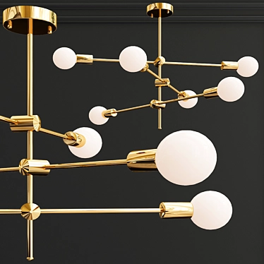 Modern Gold Glass Chandelier 3D model image 1 