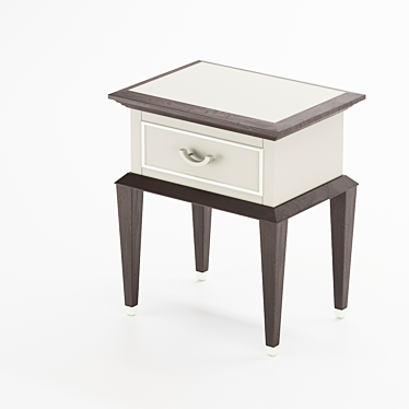 Art Deco Bedside Table with Metal Elements 3D model image 1 