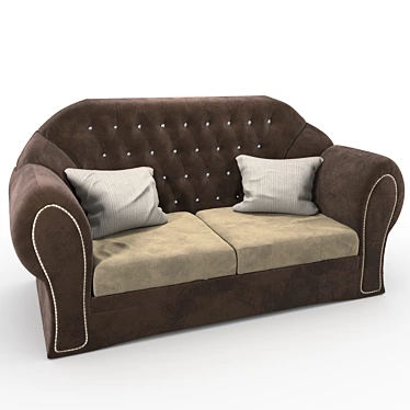 Classic Double Sofa 3D model image 1 