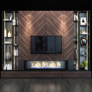 Modern TV Shelf for Stylish Entertainment Spaces 3D model image 1 
