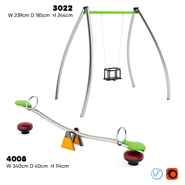 Buglo Swing: Fun and Safe Playground Swings 3D model image 1 