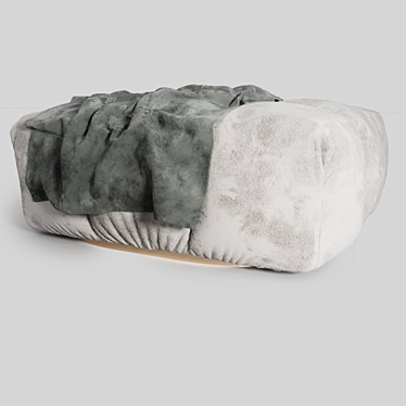 Cozy Draped Pouf 3D model image 1 