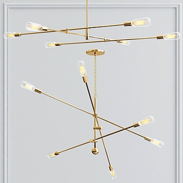 Rivet Mid-Century Pendant Chandelier 3D model image 1 