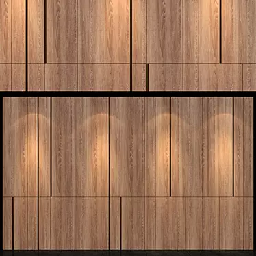 Rustic Wooden Wall Panel 3D model image 1 
