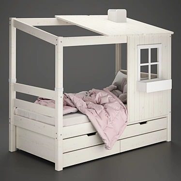 Flexa Kids House Bed Set 3D model image 1 