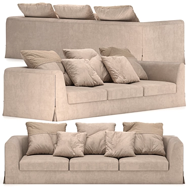 Fendi Casa Dorian Sofa: Luxurious and Stylish 3D model image 1 