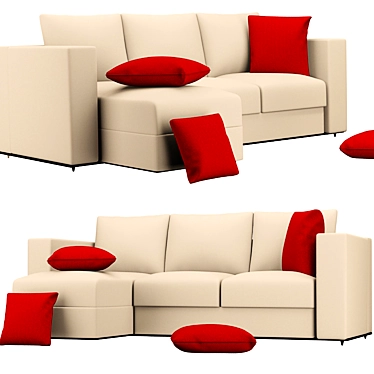 Sleek Fabric Sofa 3D model image 1 